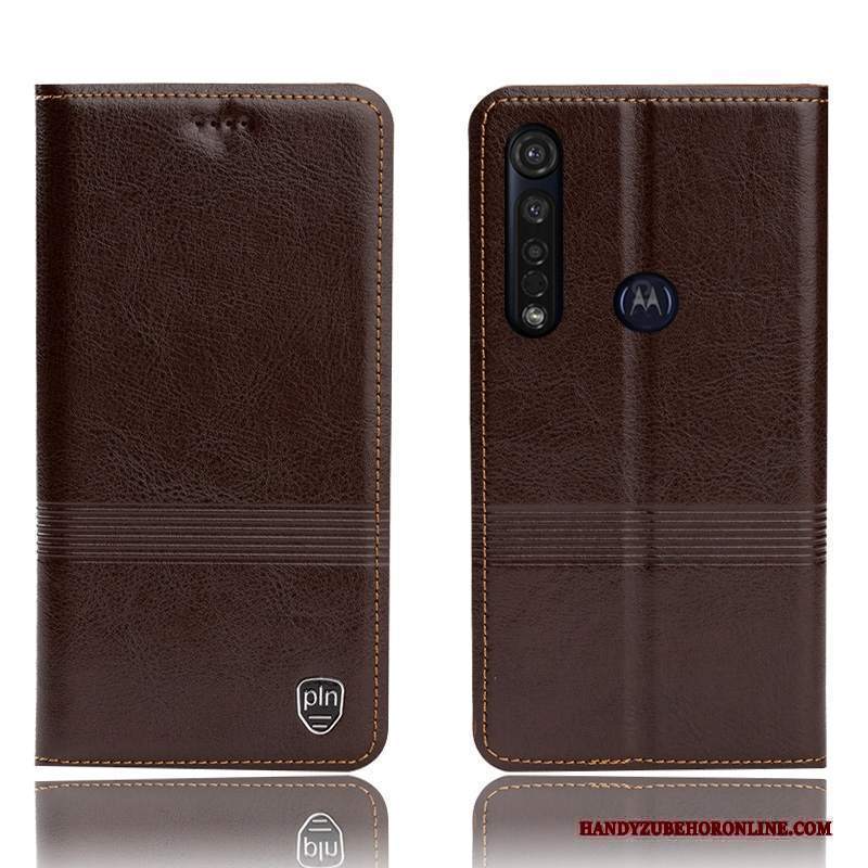 Custodia Moto G8 Plus Protezione Anti-caduta Rosso, Cover Moto G8 Plus Pelle Tutto Inclusotelefono