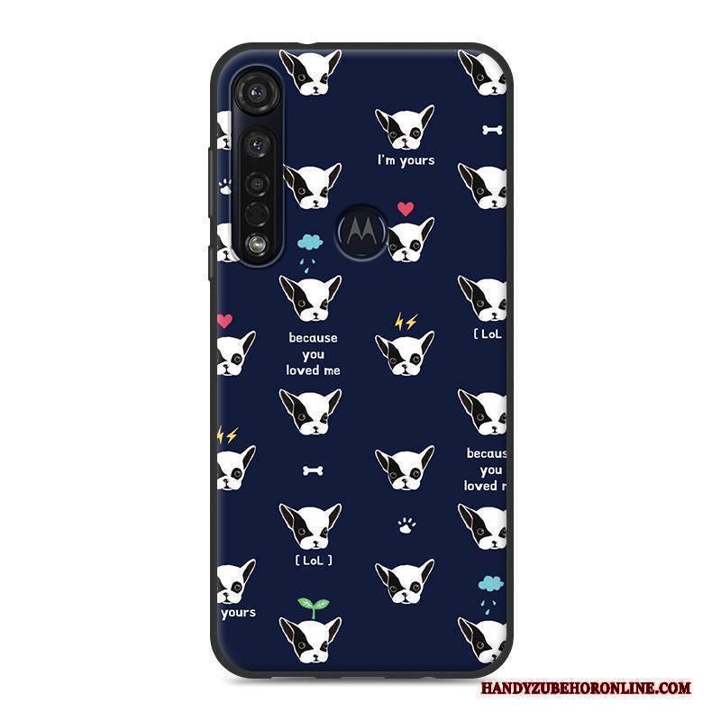 Custodia Moto G8 Plus Silicone Anti-cadutatelefono, Cover Moto G8 Plus Protezione Blu Morbido