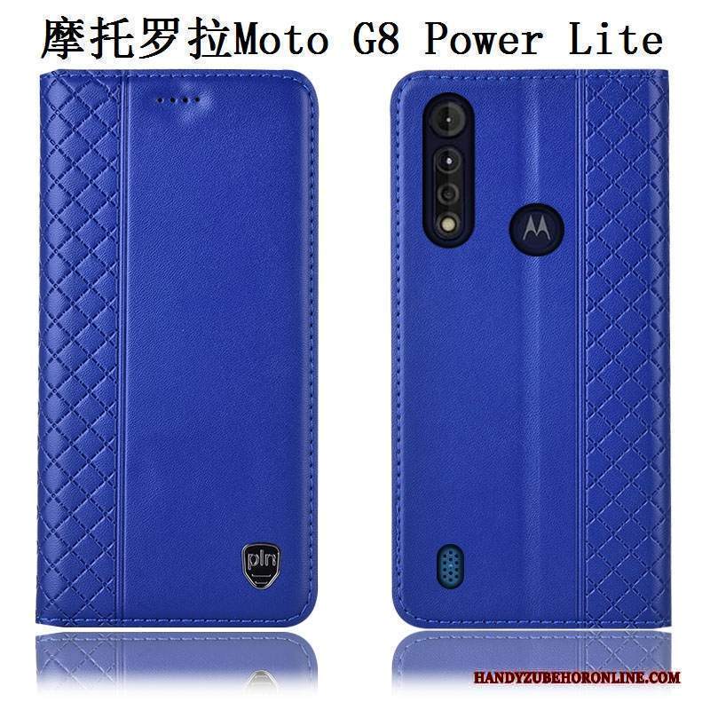 Custodia Moto G8 Power Lite Pelle Telefono Anti-caduta, Cover Moto G8 Power Lite Protezione Marrone Tutto Incluso