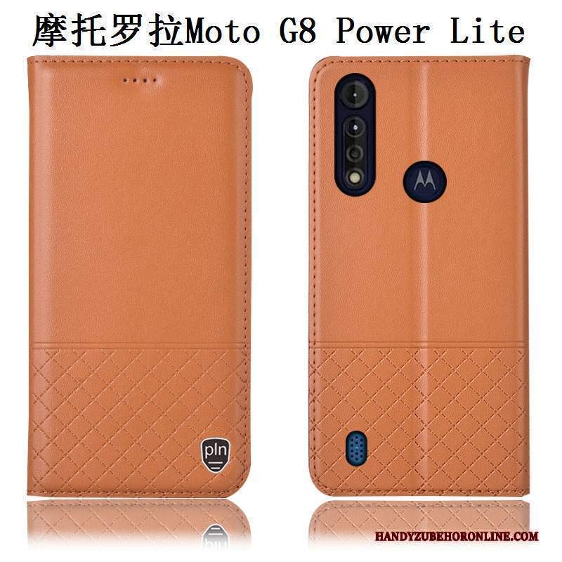 Custodia Moto G8 Power Lite Pelle Telefono Blu, Cover Moto G8 Power Lite Anti-caduta