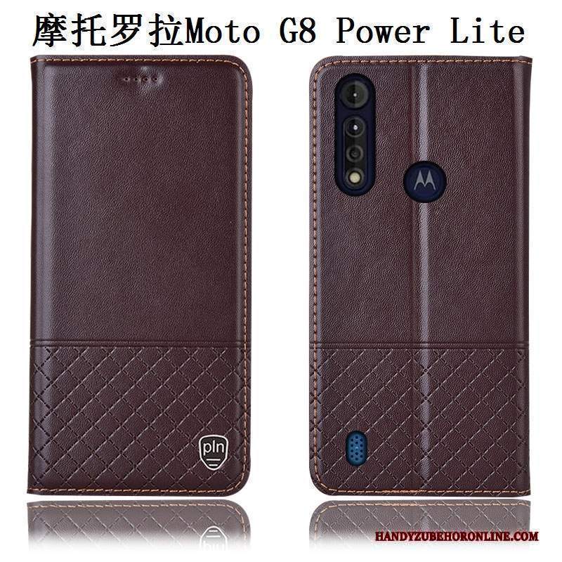 Custodia Moto G8 Power Lite Pelle Telefono Blu, Cover Moto G8 Power Lite Anti-caduta