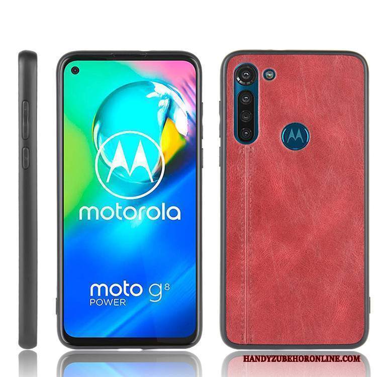 Custodia Moto G8 Power Pelle Tutto Incluso Difficile, Cover Moto G8 Power Protezione Telefono Nero