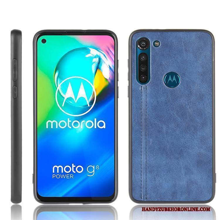 Custodia Moto G8 Power Pelle Tutto Incluso Difficile, Cover Moto G8 Power Protezione Telefono Nero