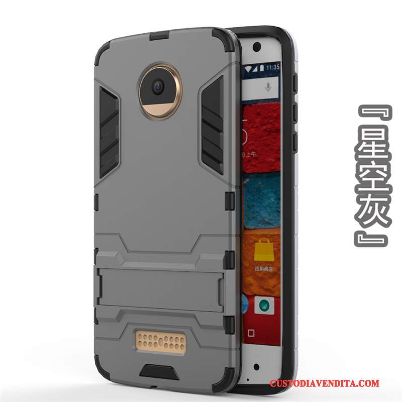 Custodia Moto X4 Protezione Telefono Anti-caduta, Cover Moto X4 Grigio Supporto