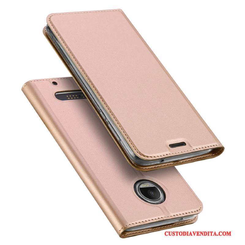 Custodia Moto Z 2018 Pelle Carta Oro, Cover Moto Z 2018 Protezione Telefono Supporto