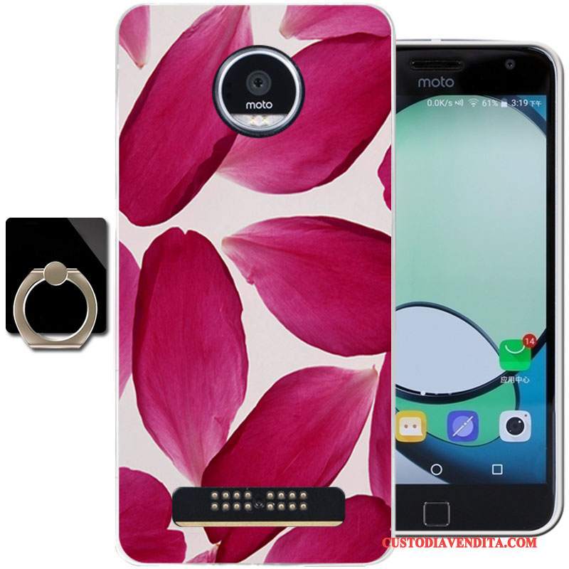 Custodia Moto Z Play Cartone Animato Telefono Rosa, Cover Moto Z Play Protezione Morbido Anti-caduta