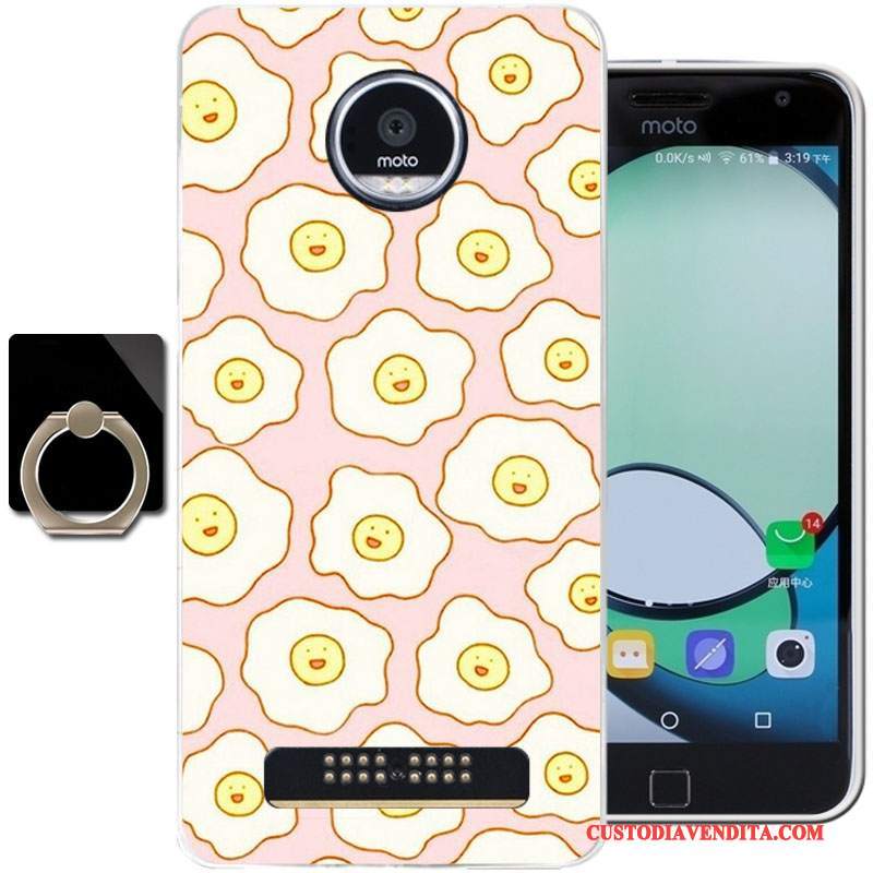 Custodia Moto Z Play Cartone Animato Telefono Rosa, Cover Moto Z Play Protezione Morbido Anti-caduta