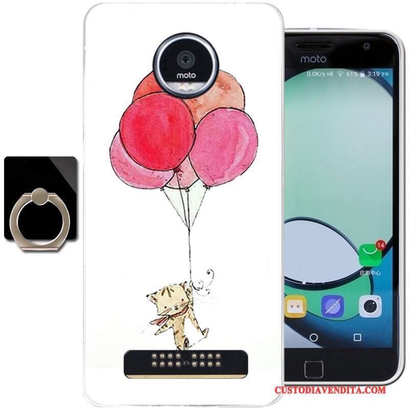 Custodia Moto Z Play Cartone Animato Telefono Rosa, Cover Moto Z Play Protezione Morbido Anti-caduta