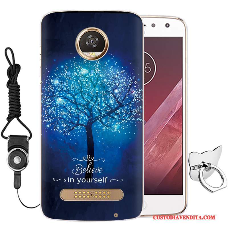 Custodia Moto Z Play Cartone Animato Tutto Inclusotelefono, Cover Moto Z Play Silicone Blu Anti-caduta