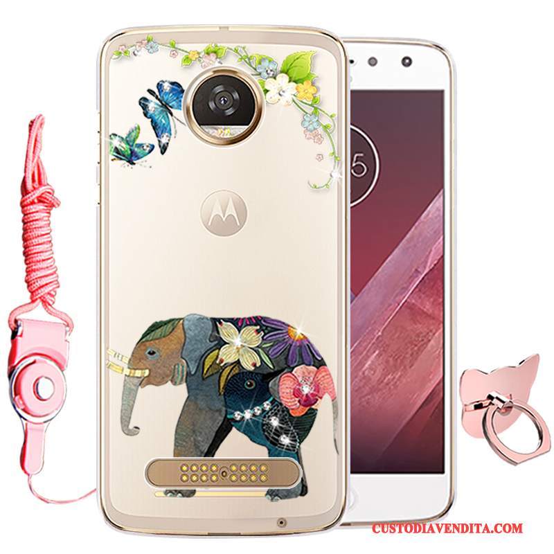 Custodia Moto Z Play Cartone Animato Tutto Inclusotelefono, Cover Moto Z Play Silicone Blu Anti-caduta