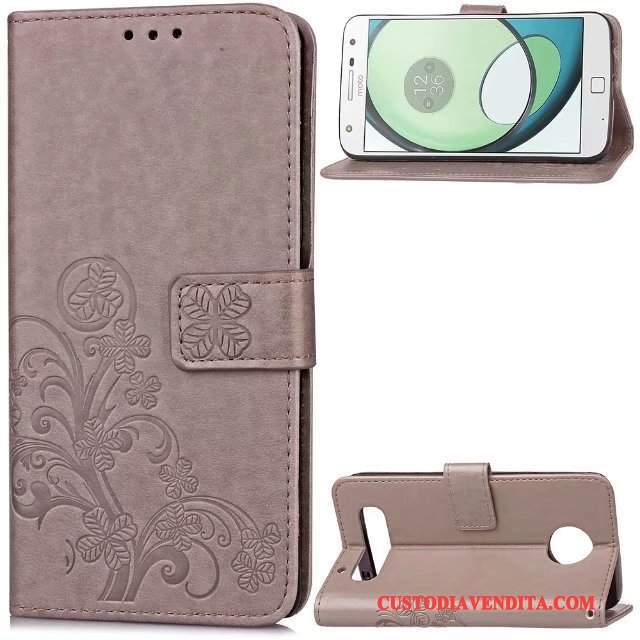 Custodia Moto Z Play Pelle Affari Blu, Cover Moto Z Play Folio Tendenza Anti-caduta