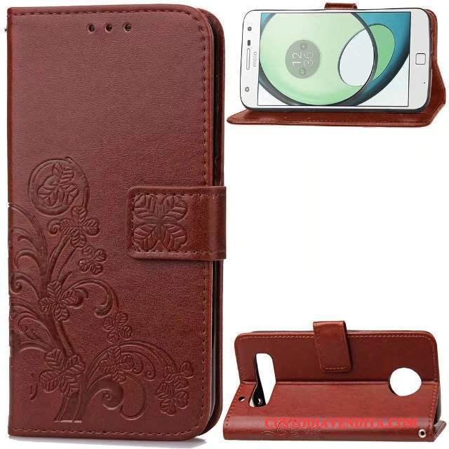 Custodia Moto Z Play Pelle Affari Blu, Cover Moto Z Play Folio Tendenza Anti-caduta