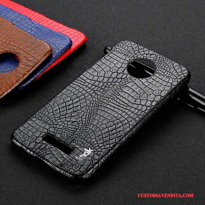 Custodia Moto Z Play Pelle Coperchio Posteriore Blu, Cover Moto Z Play Protezione Modello Coccodrillo