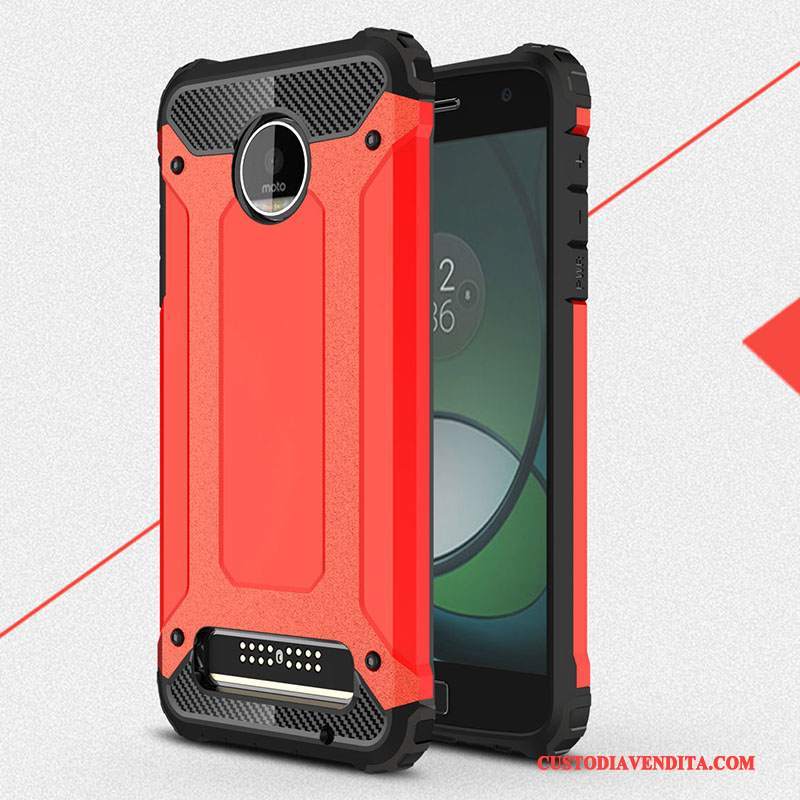 Custodia Moto Z Play Protezione Morbido Anti-caduta, Cover Moto Z Play Tutto Incluso Rosso