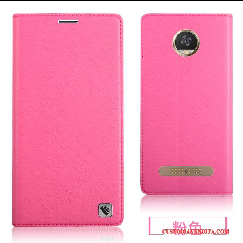 Custodia Moto Z Play Silicone Morbido Coperchio Posteriore, Cover Moto Z Play Pelle Telefono Rosa