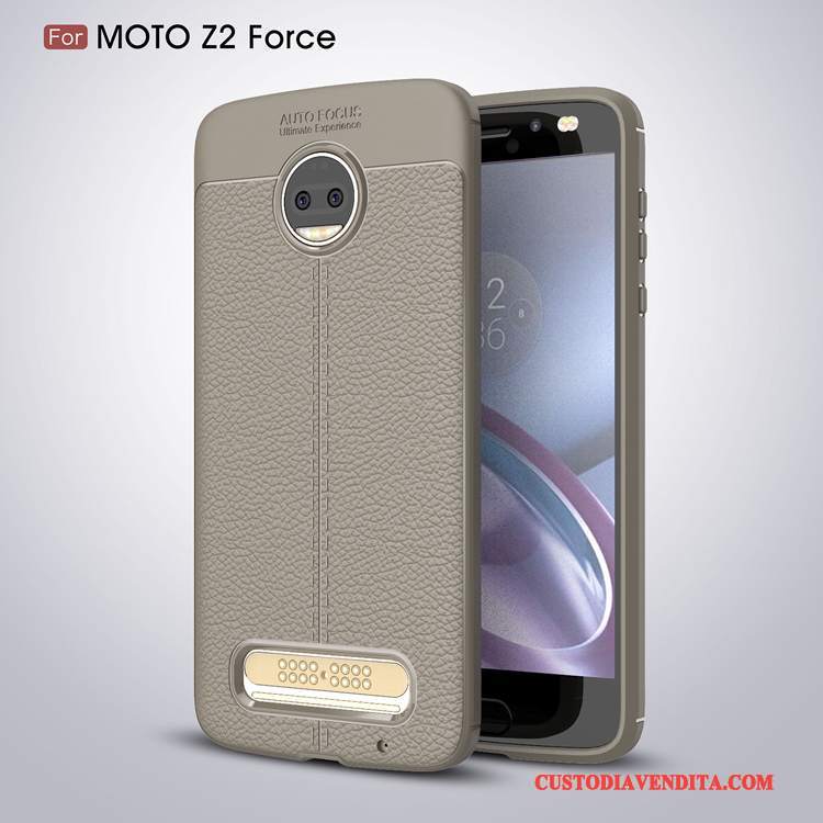 Custodia Moto Z2 Force Edition Silicone Morbido Nero, Cover Moto Z2 Force Edition Protezione Tutto Incluso Anti-caduta