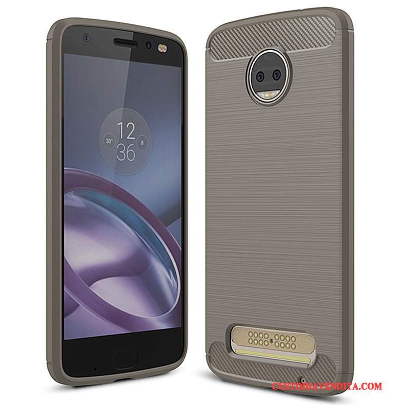 Custodia Moto Z2 Force Edition Silicone Morbidotelefono, Cover Moto Z2 Force Edition Protezione Grigio