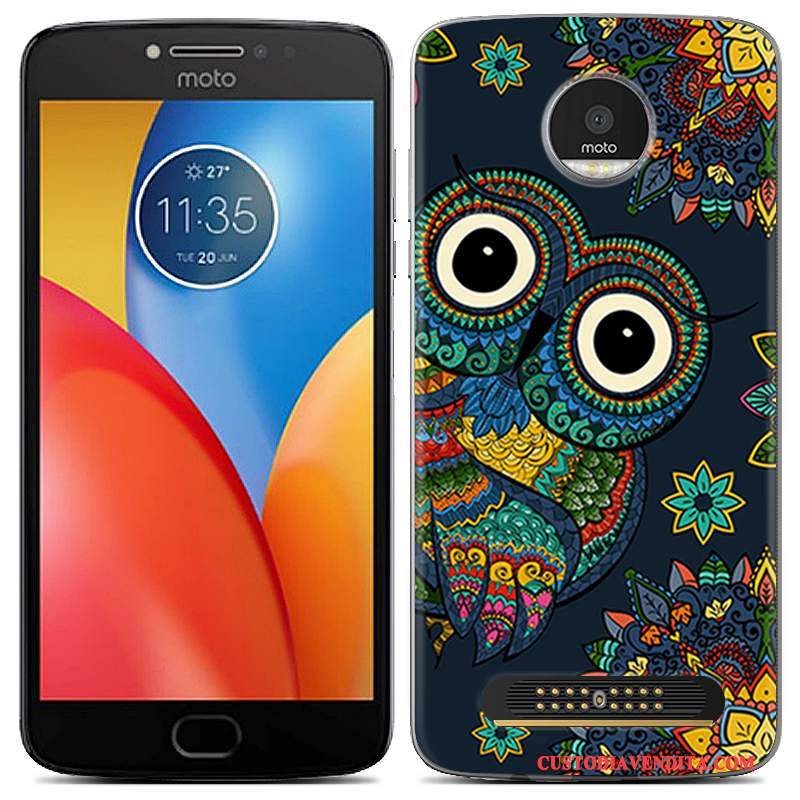 Custodia Moto Z2 Play Creativo Blu Morbido, Cover Moto Z2 Play Cartone Animato Telefono