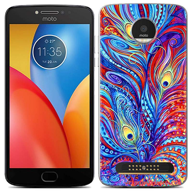 Custodia Moto Z2 Play Creativo Blu Morbido, Cover Moto Z2 Play Cartone Animato Telefono