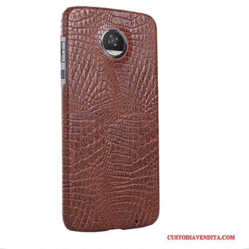 Custodia Moto Z2 Play Pelle Telefono Rosso, Cover Moto Z2 Play Protezione Telaio Modello Coccodrillo