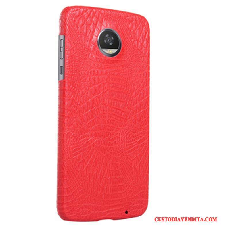 Custodia Moto Z2 Play Pelle Telefono Rosso, Cover Moto Z2 Play Protezione Telaio Modello Coccodrillo