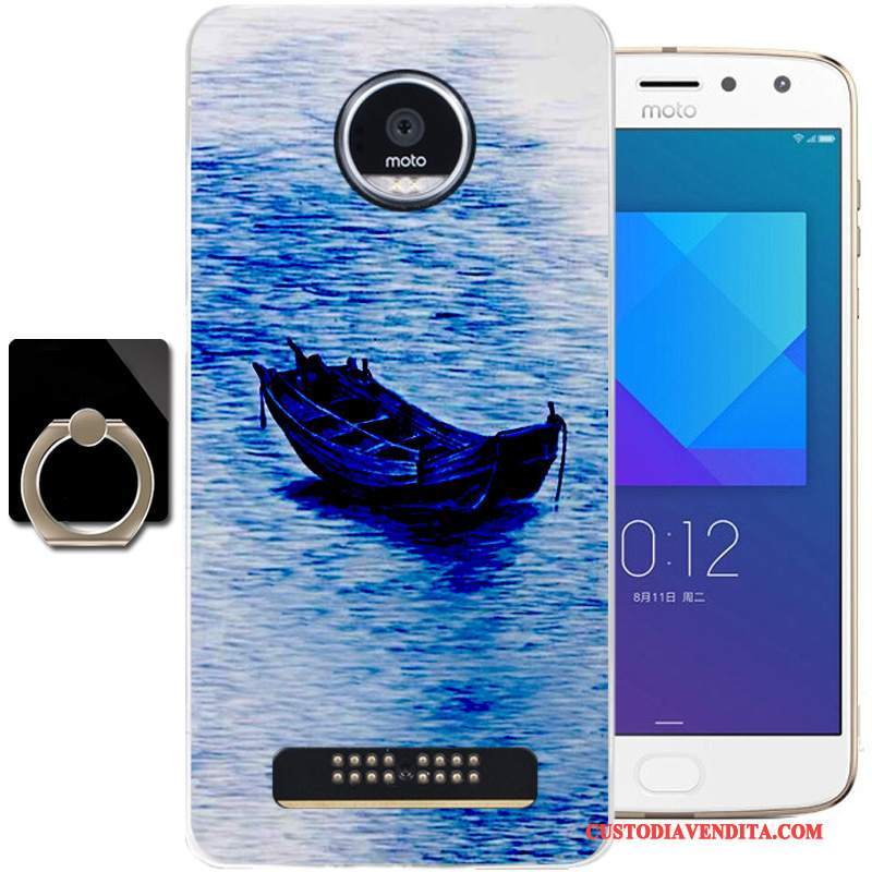 Custodia Moto Z2 Play Protezione Telefono Fresco, Cover Moto Z2 Play Moda Blu Morbido