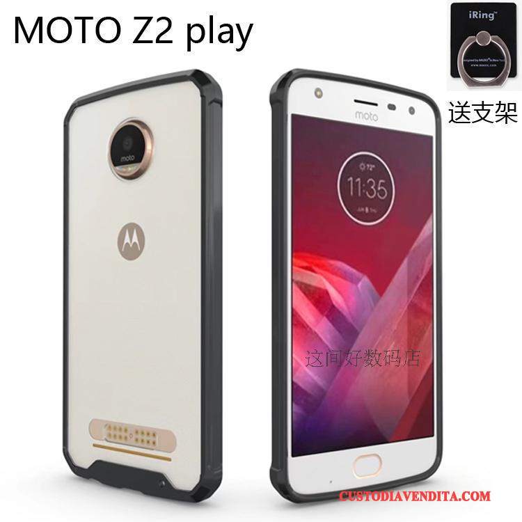 Custodia Moto Z2 Play Protezione Telefono Morbido, Cover Moto Z2 Play Blu Difficile