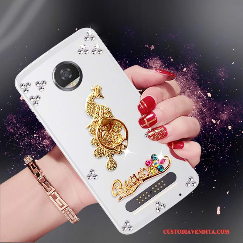 Custodia Moto Z2 Play Strass Morbido Oro, Cover Moto Z2 Play Protezione Telefono