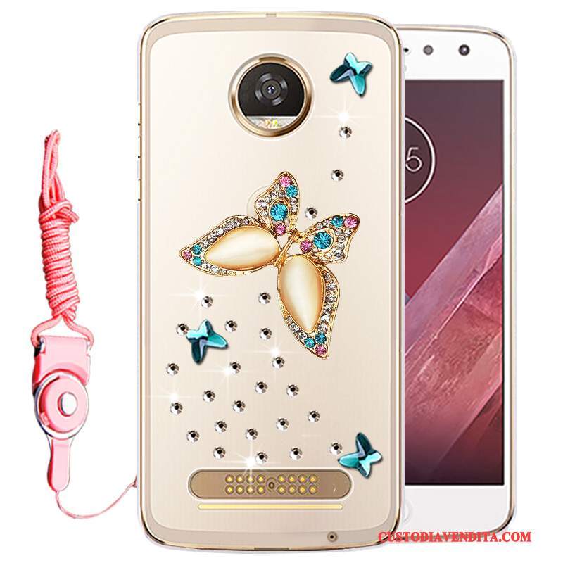 Custodia Moto Z2 Play Strass Orotelefono, Cover Moto Z2 Play Protezione