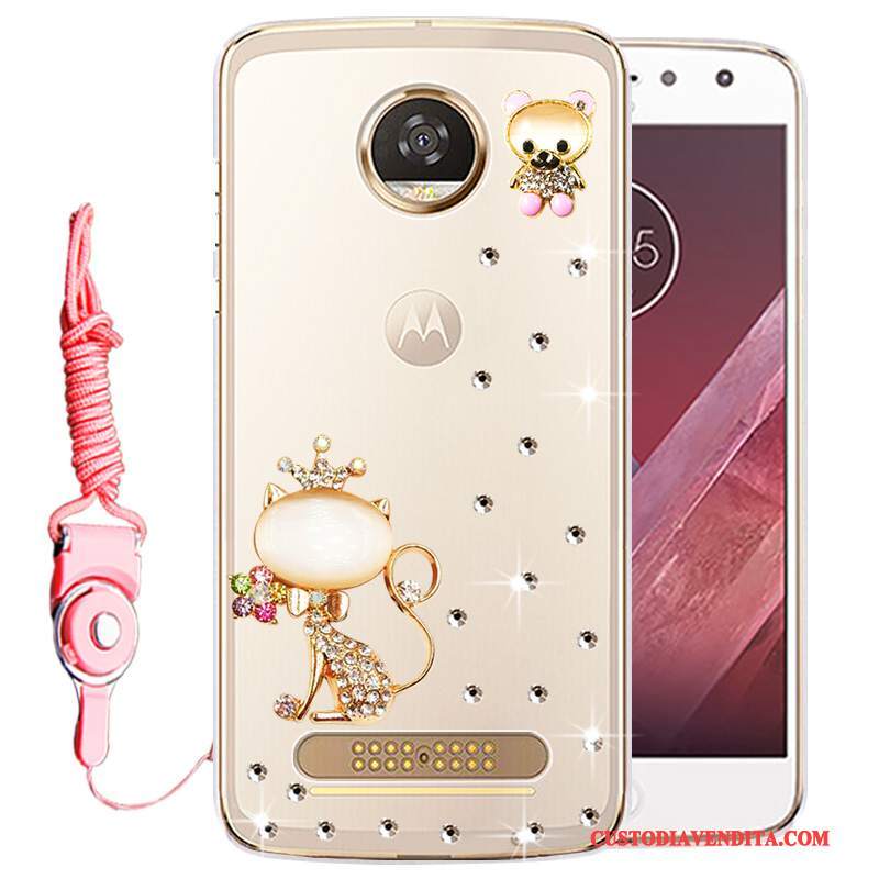 Custodia Moto Z2 Play Strass Orotelefono, Cover Moto Z2 Play Protezione