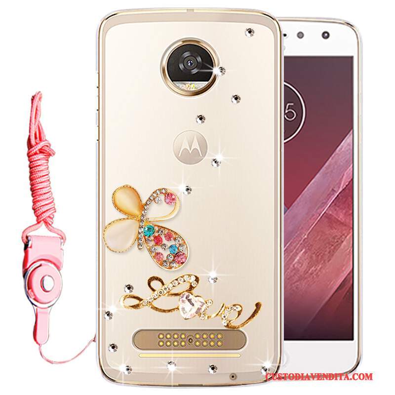 Custodia Moto Z2 Play Strass Orotelefono, Cover Moto Z2 Play Protezione