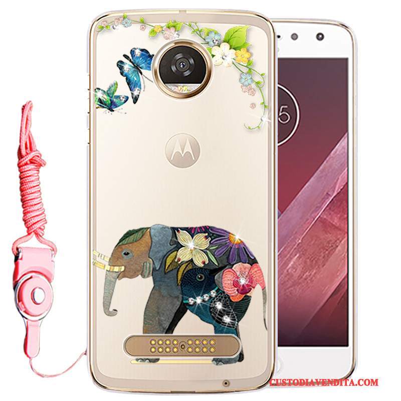 Custodia Moto Z2 Play Strass Orotelefono, Cover Moto Z2 Play Protezione