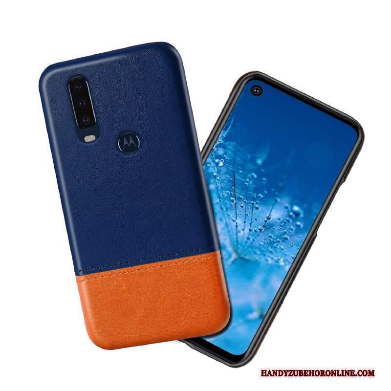 Custodia Motorola One Action Pelle Nero Colori Misti, Cover Motorola One Action Anti-cadutatelefono