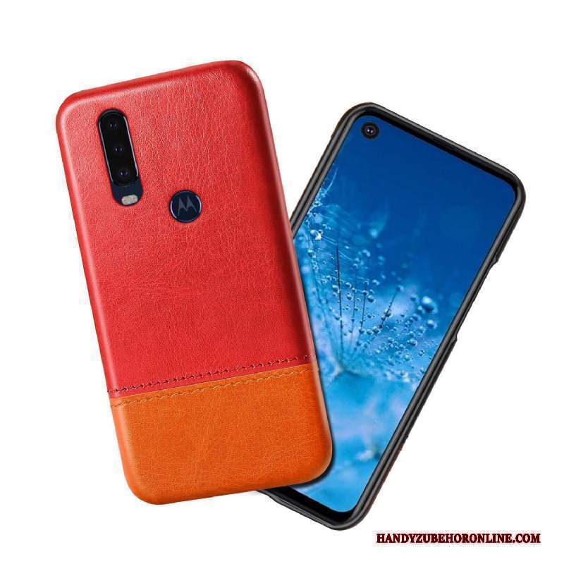 Custodia Motorola One Action Pelle Nero Colori Misti, Cover Motorola One Action Anti-cadutatelefono