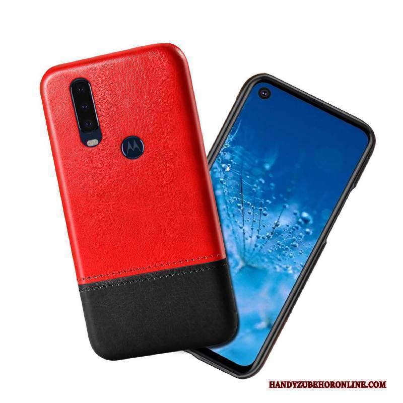 Custodia Motorola One Action Pelle Nero Colori Misti, Cover Motorola One Action Anti-cadutatelefono