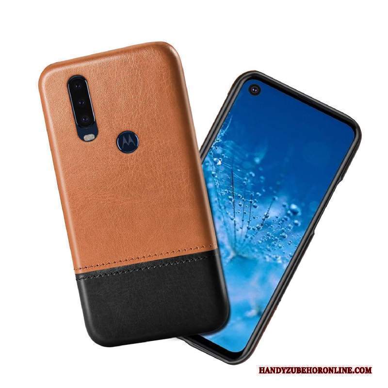 Custodia Motorola One Action Pelle Nero Colori Misti, Cover Motorola One Action Anti-cadutatelefono