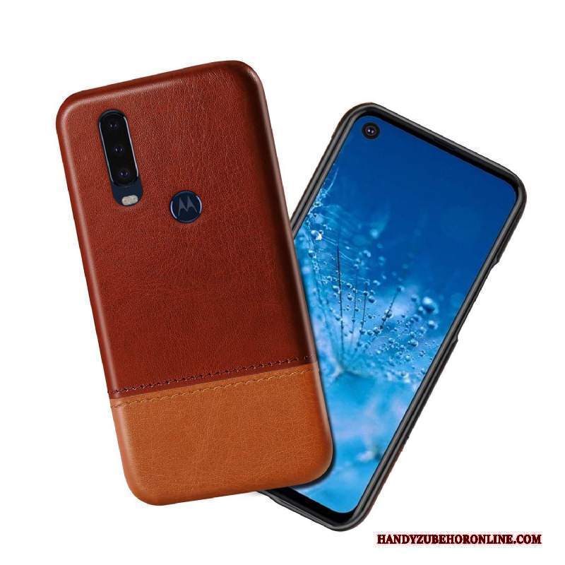 Custodia Motorola One Action Pelle Nero Colori Misti, Cover Motorola One Action Anti-cadutatelefono