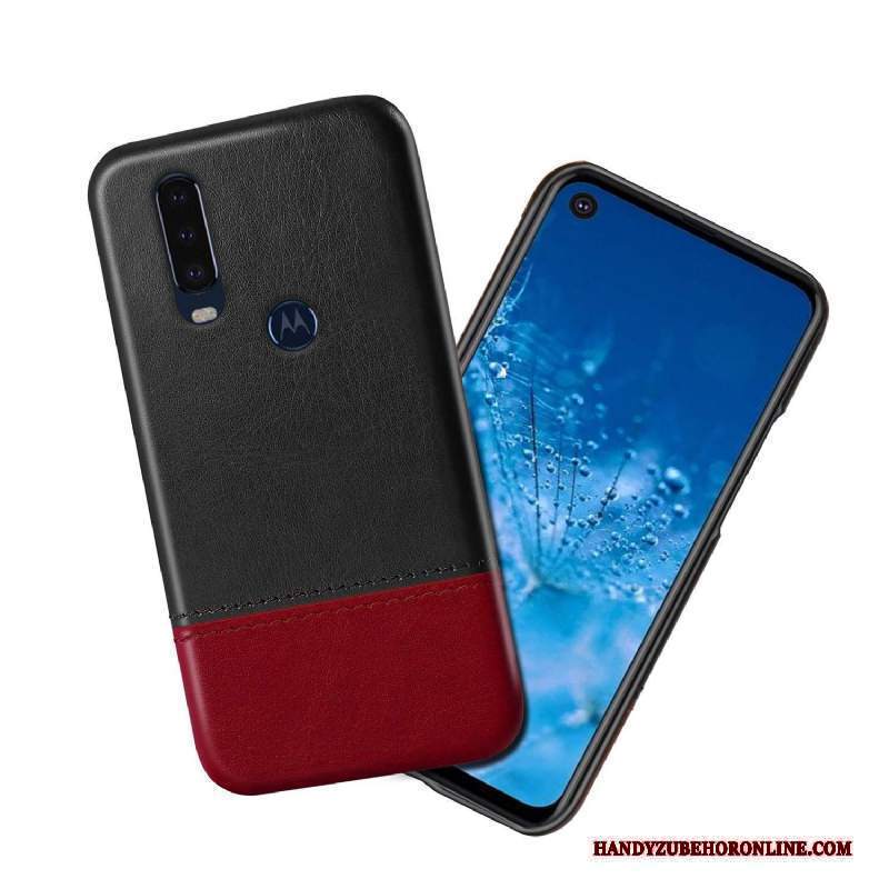 Custodia Motorola One Action Pelle Nero Colori Misti, Cover Motorola One Action Anti-cadutatelefono