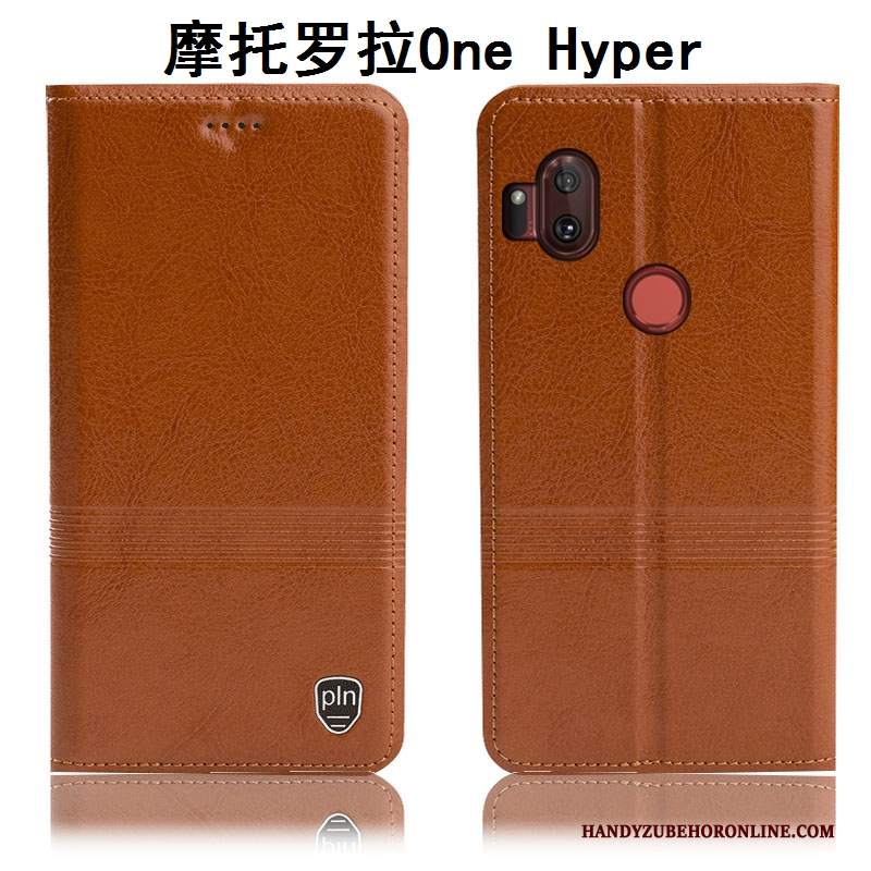 Custodia Motorola One Hyper Pelle Rosso Anti-caduta, Cover Motorola One Hyper Protezione Telefono