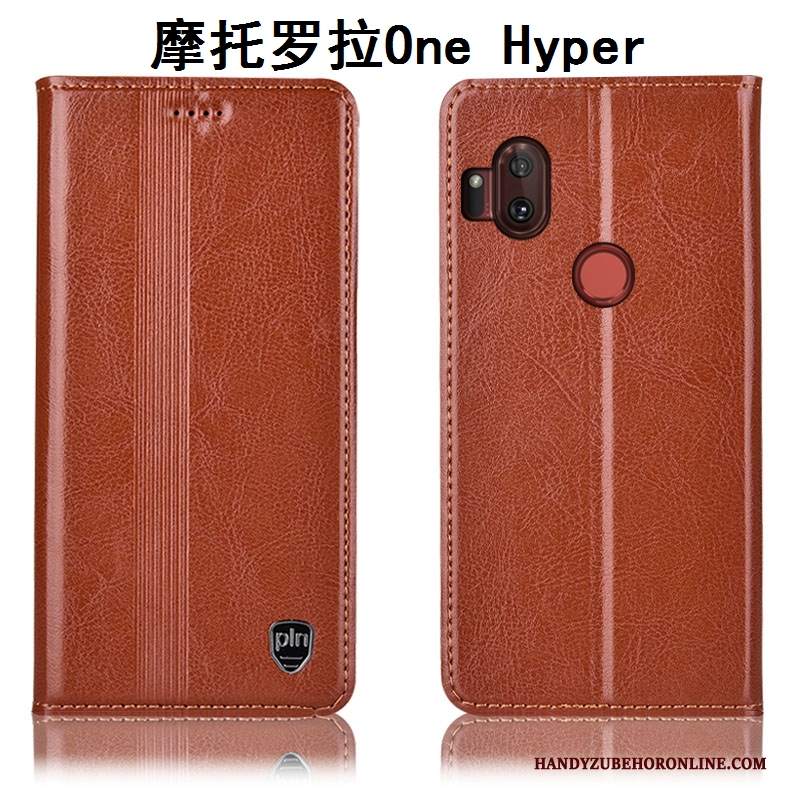 Custodia Motorola One Hyper Pelle Telefono Rosso, Cover Motorola One Hyper Protezione Tutto Incluso