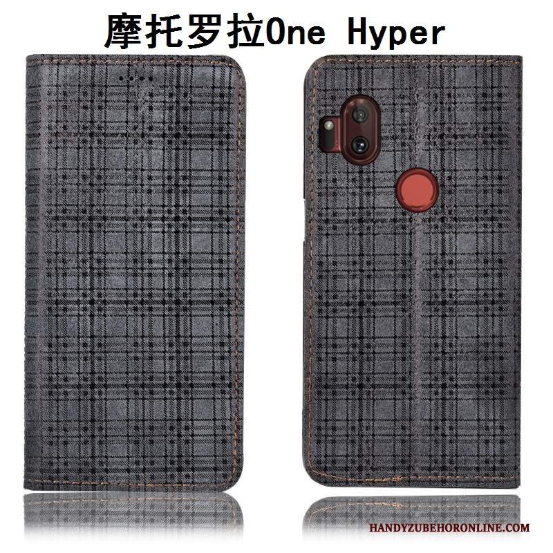 Custodia Motorola One Hyper Protezione Anti-caduta Velluto, Cover Motorola One Hyper Pelle Telefono Nero