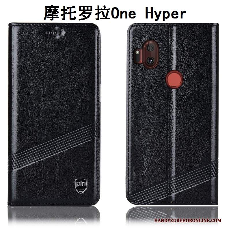 Custodia Motorola One Hyper Protezione Telefono Anti-caduta, Cover Motorola One Hyper Pelle Marrone