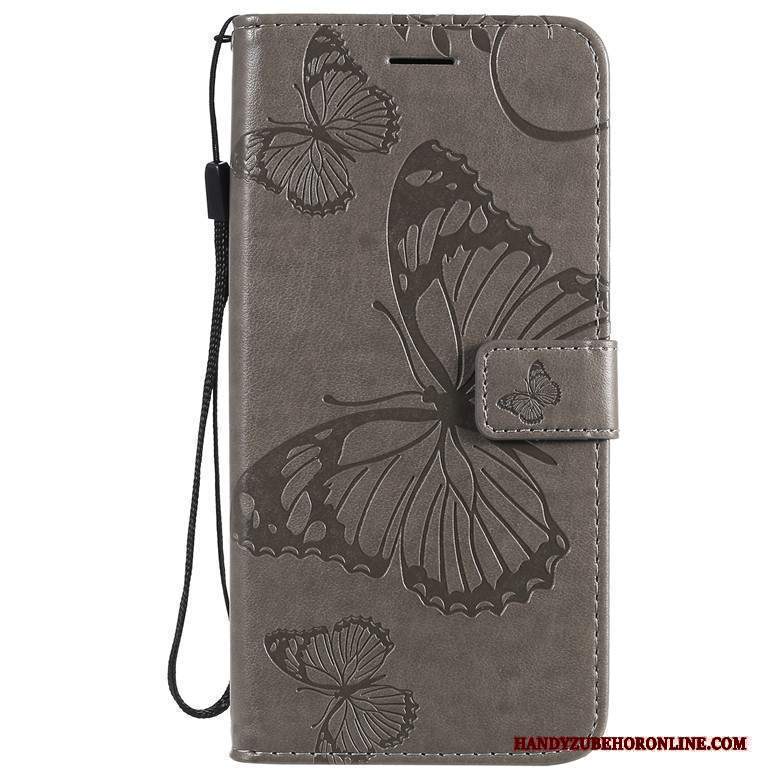 Custodia Motorola One Macro Folio Telefono Farfalla Fiori, Cover Motorola One Macro Pelle Porpora Tutto Incluso