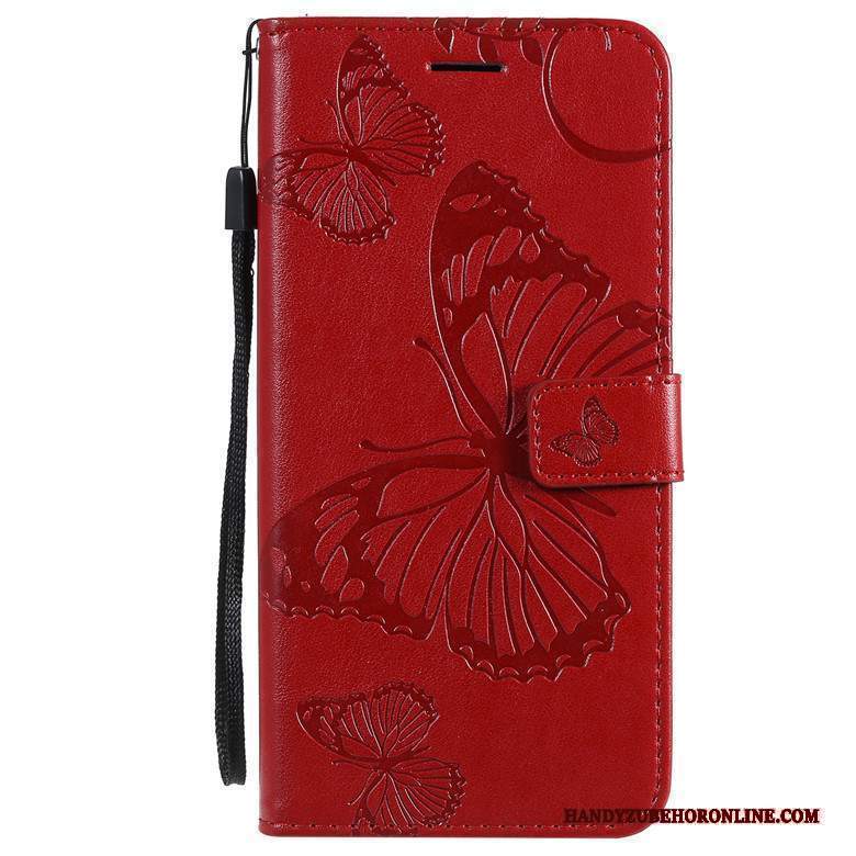 Custodia Motorola One Macro Folio Telefono Farfalla Fiori, Cover Motorola One Macro Pelle Porpora Tutto Incluso