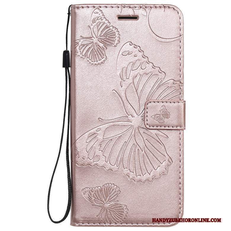 Custodia Motorola One Macro Folio Telefono Farfalla Fiori, Cover Motorola One Macro Pelle Porpora Tutto Incluso