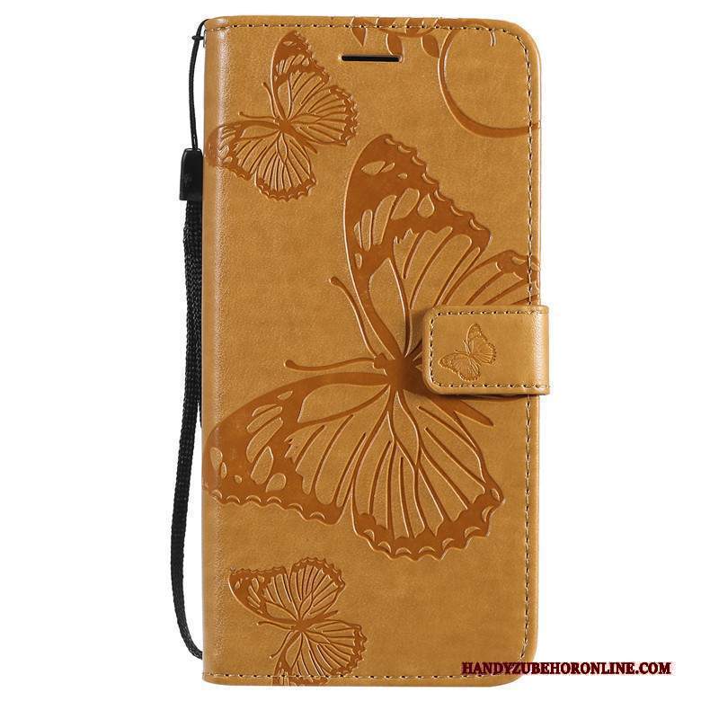 Custodia Motorola One Macro Folio Telefono Farfalla Fiori, Cover Motorola One Macro Pelle Porpora Tutto Incluso