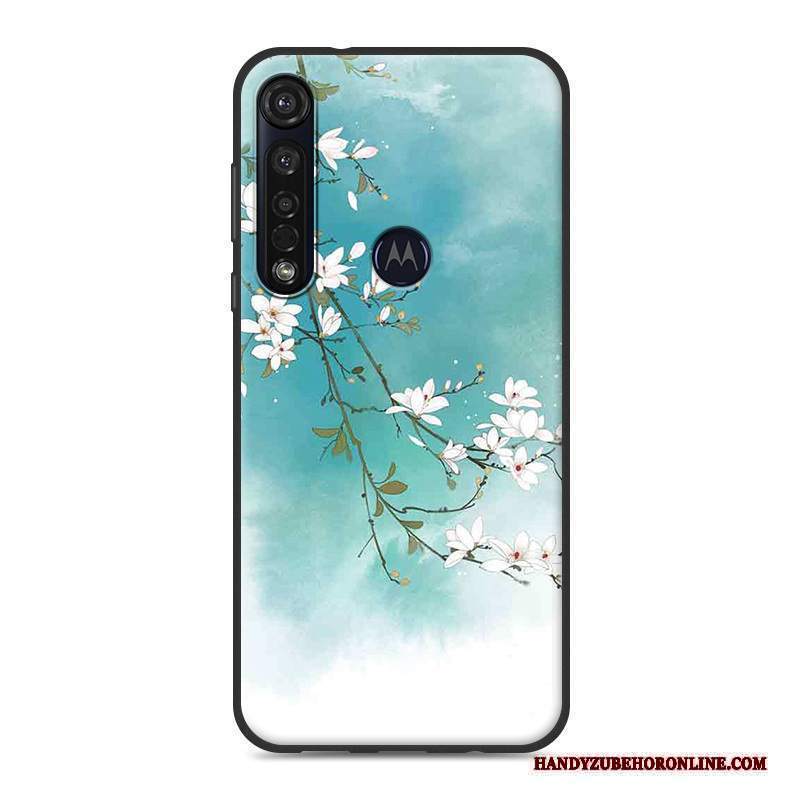 Custodia Motorola One Macro Protezione Blu Anti-caduta, Cover Motorola One Macro Vintage Telefono Stile Cinese