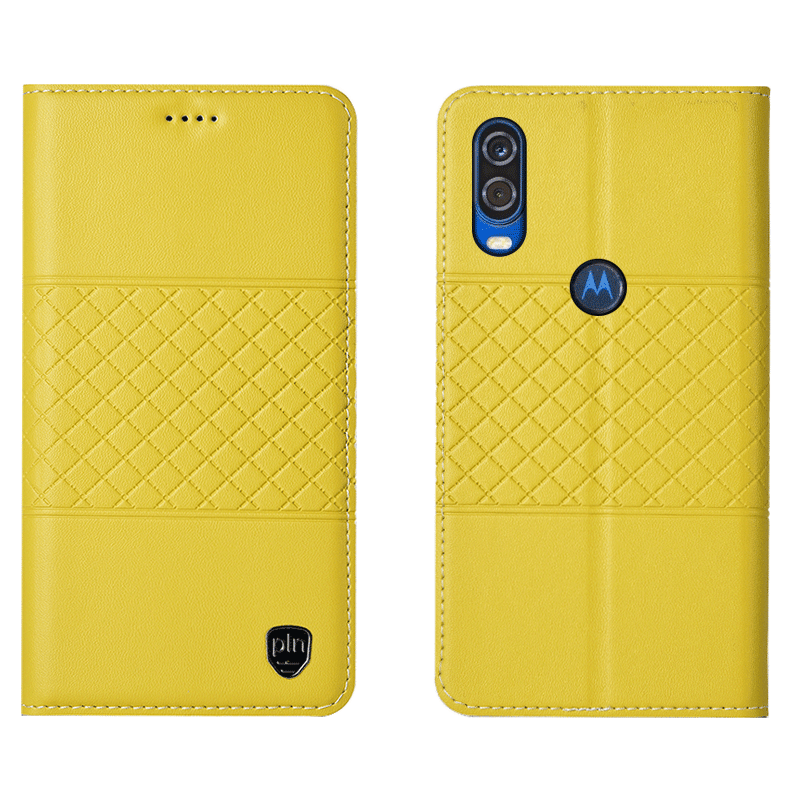 Custodia Motorola One Vision Pelle Telefono Nero, Cover Motorola One Vision Protezione Tutto Incluso