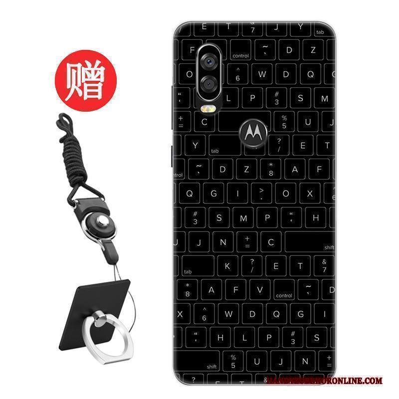 Custodia Motorola One Vision Protezione Nero Nuovo, Cover Motorola One Vision Tendenza Amanti