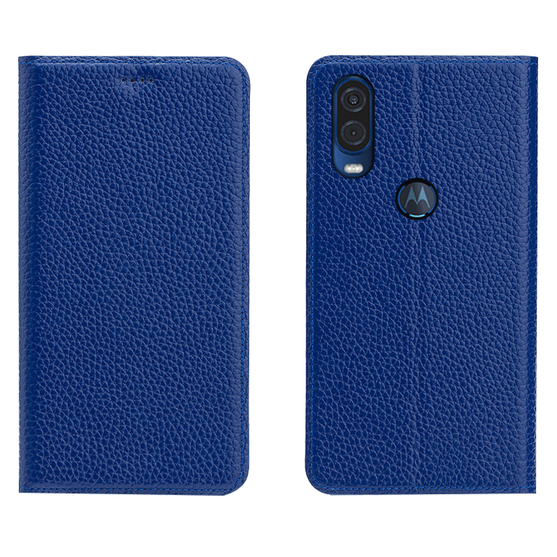 Custodia Motorola One Vision Protezione Telefono Modello, Cover Motorola One Vision Folio Tutto Incluso Litchi